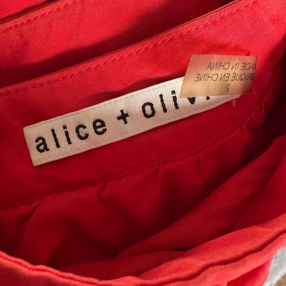 Women's Red Skater Skirt Lace Trim Pleated Flounce Fit Pockets Size M - Picture 9 of 10